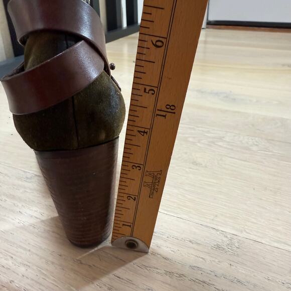 Rag & Bone Harrow Suede Heeled Ankle Boot SZ 41 US 10 Olive Green Western Fall - Picture 8 of 8